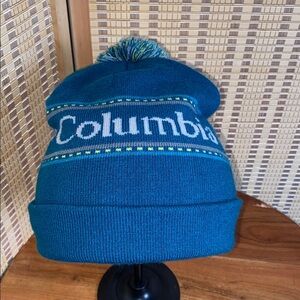 Columbia Logo Unisex Beanie Teal Blue